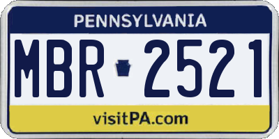 PA license plate MBR2521