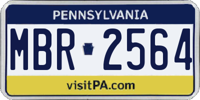 PA license plate MBR2564