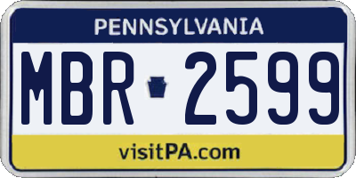 PA license plate MBR2599