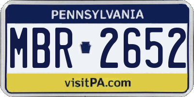 PA license plate MBR2652