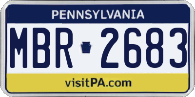 PA license plate MBR2683
