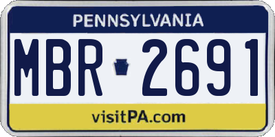 PA license plate MBR2691
