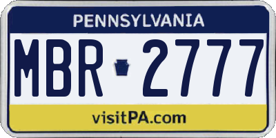 PA license plate MBR2777