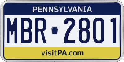 PA license plate MBR2801