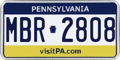 PA license plate MBR2808