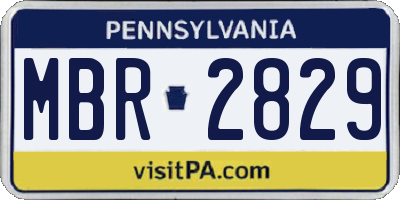 PA license plate MBR2829