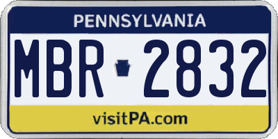 PA license plate MBR2832