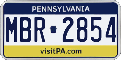 PA license plate MBR2854