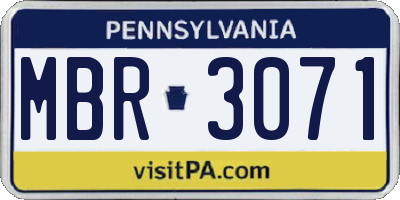 PA license plate MBR3071