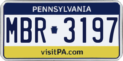 PA license plate MBR3197