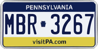 PA license plate MBR3267