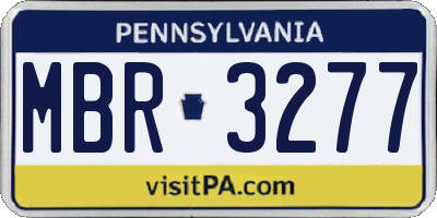 PA license plate MBR3277
