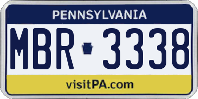 PA license plate MBR3338