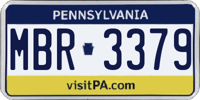 PA license plate MBR3379