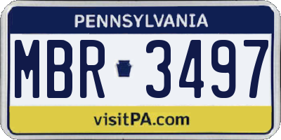 PA license plate MBR3497