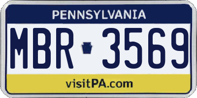 PA license plate MBR3569