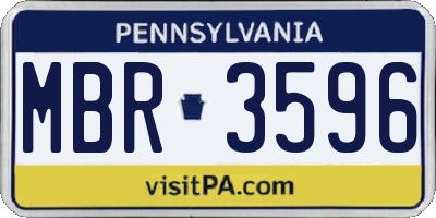 PA license plate MBR3596