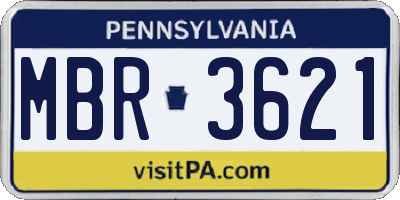 PA license plate MBR3621