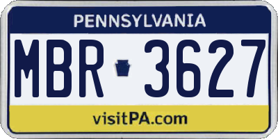 PA license plate MBR3627