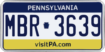 PA license plate MBR3639