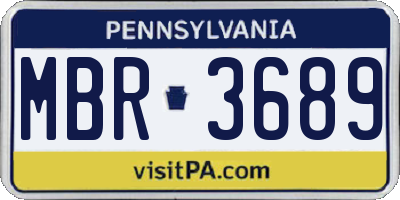 PA license plate MBR3689