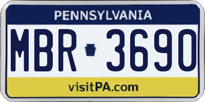 PA license plate MBR3690
