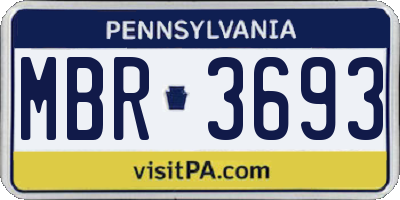 PA license plate MBR3693