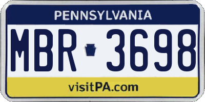 PA license plate MBR3698