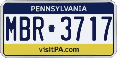 PA license plate MBR3717