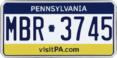PA license plate MBR3745