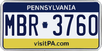 PA license plate MBR3760