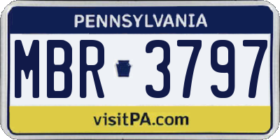 PA license plate MBR3797