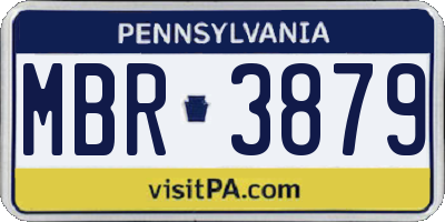 PA license plate MBR3879