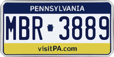 PA license plate MBR3889
