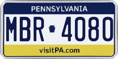 PA license plate MBR4080