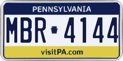 PA license plate MBR4144
