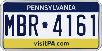 PA license plate MBR4161