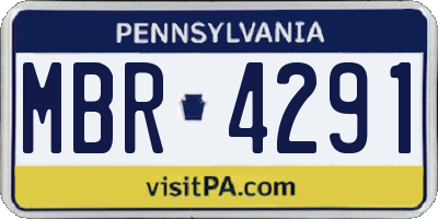 PA license plate MBR4291