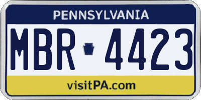 PA license plate MBR4423