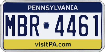 PA license plate MBR4461