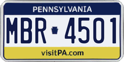 PA license plate MBR4501