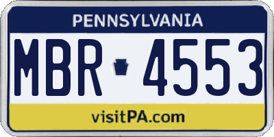 PA license plate MBR4553