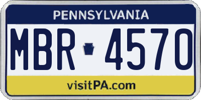 PA license plate MBR4570