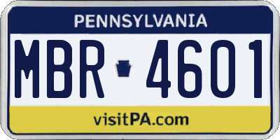 PA license plate MBR4601