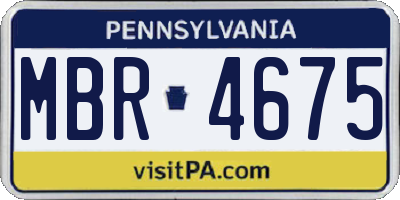 PA license plate MBR4675