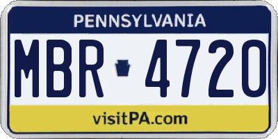 PA license plate MBR4720