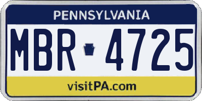 PA license plate MBR4725