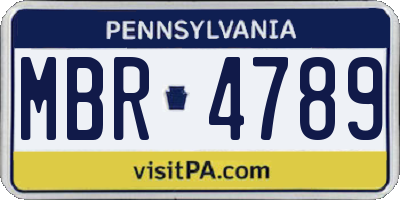 PA license plate MBR4789