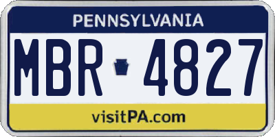 PA license plate MBR4827