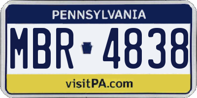 PA license plate MBR4838